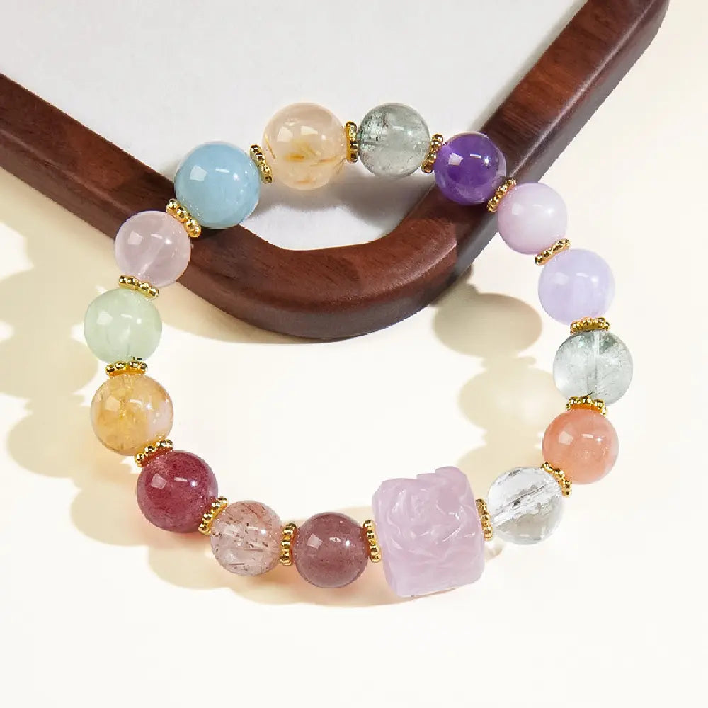Super Seven Crystal Bracelet for Women – Taoist Wealth, Love & Protection Energy Bracelet Gift Set
