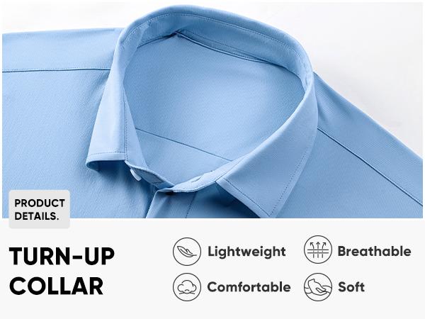 Mens Muscle Fit Dress Shirts Casual Button Down Shirt Short Sleeve Wrinkle-Free Shirts 