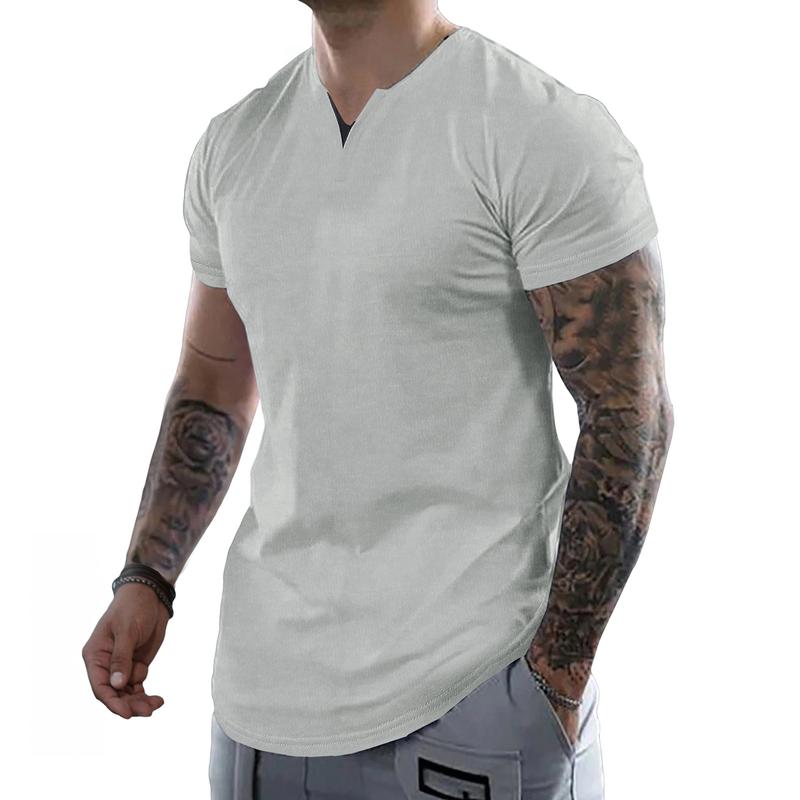 Mens Casual Muscle Slim Fitted T Shirt Short Sleeve V-Neck Soft Tee Shirt,Gym Workout Athletic Menswear Tops,Men's clothing for Daily Wear,Fashion Outfits 2025