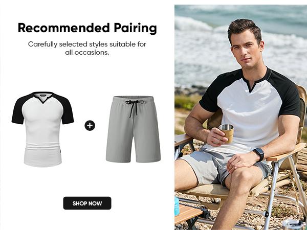 Mens Muscle Slim T Shirt V-Neck Longline Henley Shirt Gym Workout Athletic Tee Shirts, men gifts 