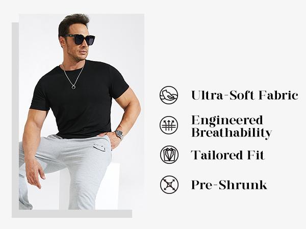Mens 3 Pack Cotton Hipster Hip Hop Longline Crewneck T-Shirt,Menswear Casual Tshirt Tops,TikTokShopfalldealsforyou