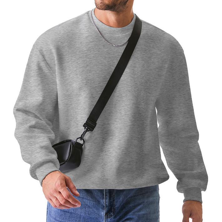 Men's Casual Fleece Long Sleeves Crewneck Sweatshirts Thick Cotton Pullover Sweatshirt for Men