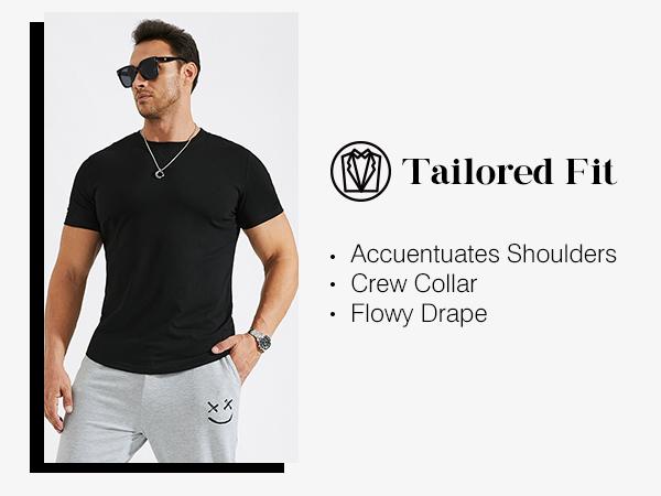Mens 3 Pack Cotton Hipster Hip Hop Longline Crewneck T-Shirt,Menswear Casual Tshirt Tops,TikTokShopfalldealsforyou