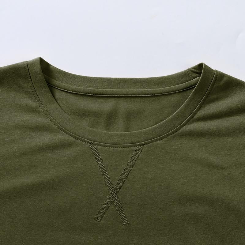 Mens 3 Pack Cotton Hipster Hip Hop Longline Crewneck Sport T-Shirt, Menswear Casual Top for Outdoor Daily Wear