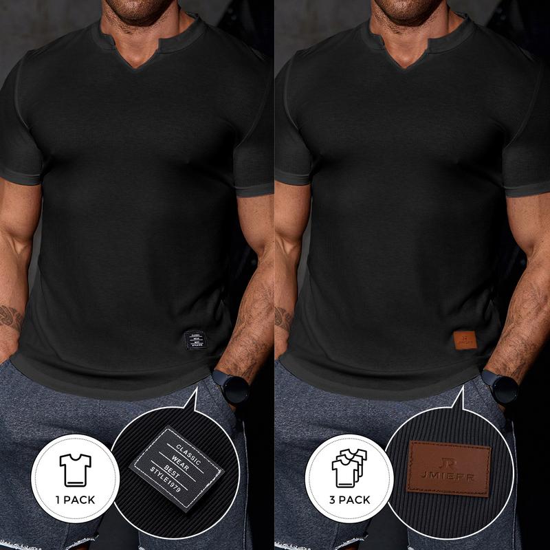 Men's Plain Muscle Slim Fitted T Shirt Polyester V-Neck Longline Shirt Gym Workout Athletic Tee Shirts Menswear Casual Tops,Short Sleeve T-Shirt for Daily Outdoor Wear,Men's Streetwear Outfits