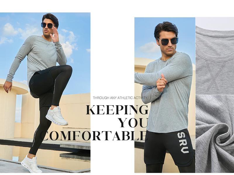 Mens 3 Pack Cotton Hipster Hip Hop Longline Crewneck Sport T-Shirt, Menswear Casual Top for Outdoor Daily Wear