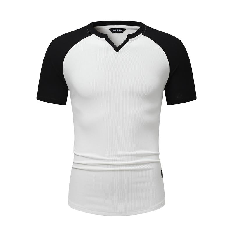 Mens Muscle Slim T Shirt V-Neck Longline Henley Shirt Gym Workout Athletic Tee Shirts, men gifts 