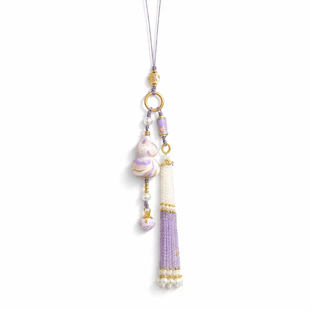 Chinese Lacquer Gourd Charm – Taoist Lucky Amulet Phone Strap Bag Charm Car Hanging Gift Set
