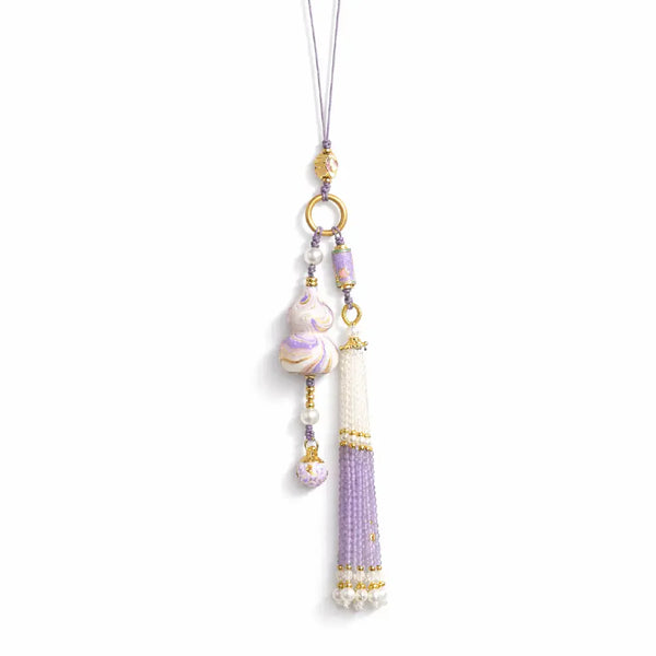 Chinese Lacquer Gourd Charm – Taoist Lucky Amulet Phone Strap Bag Charm Car Hanging Gift Set