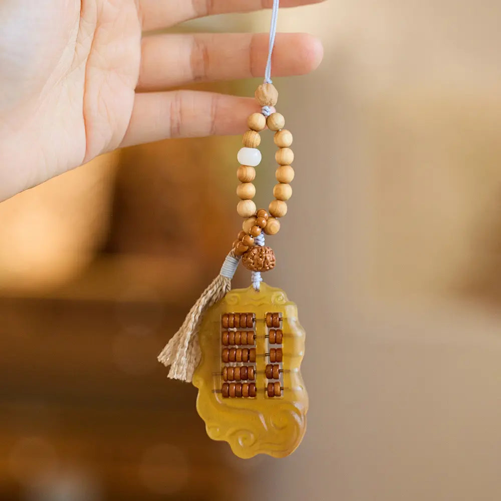 Feng Shui Abacus Charm – Taoist Wealth & Luck Amulet Keychain Phone Strap Gift Set
