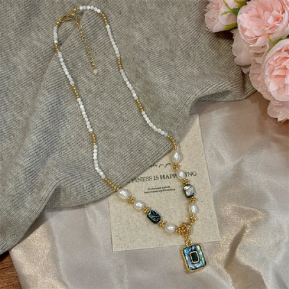 Freshwater Pearl & Abalone Shell Necklace – Taoist Protection Luxury Minimalist Energy Jewelry Gift Set