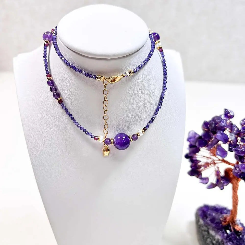 Amethyst Energy Necklace – Taoist Protection, Luck & Wisdom Crystal Jewelry Gift Set