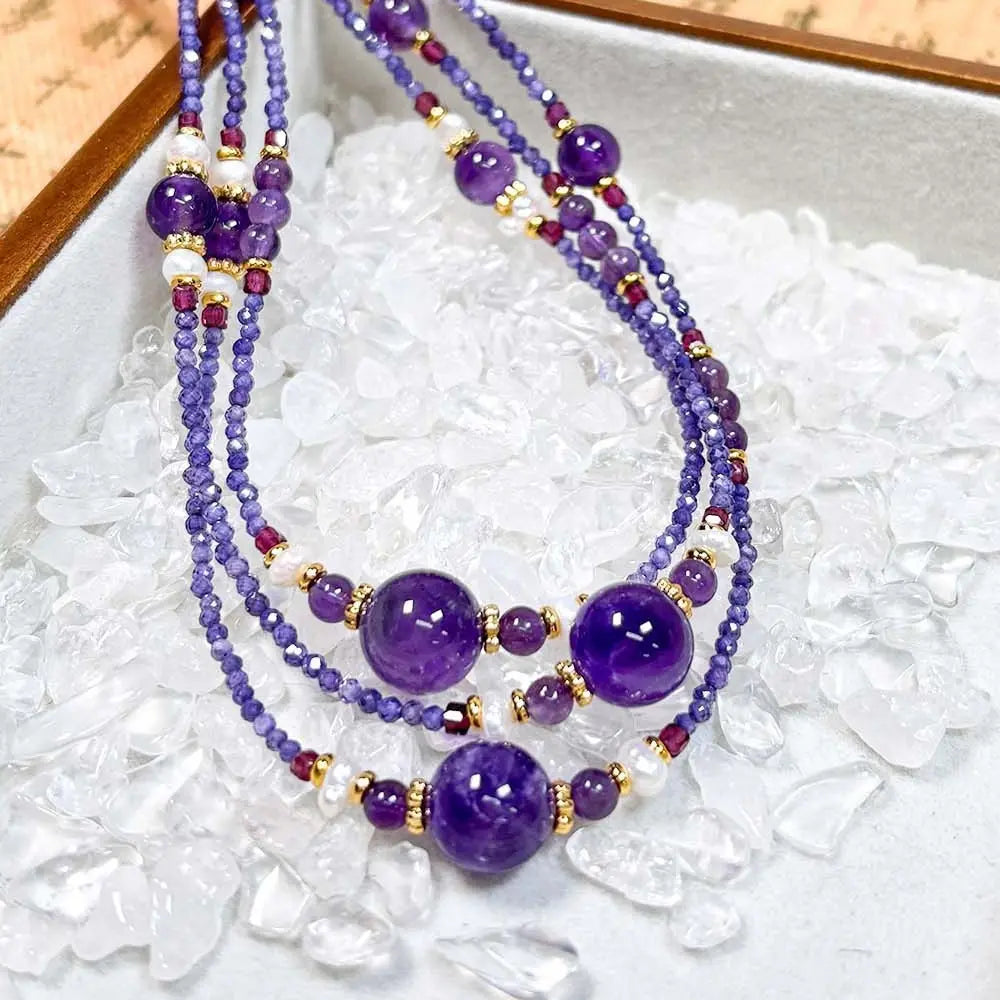 Amethyst Energy Necklace – Taoist Protection, Luck & Wisdom Crystal Jewelry Gift Set