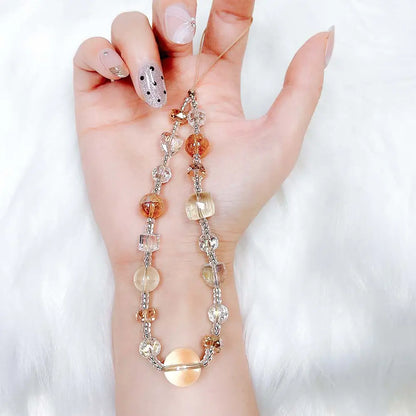 Natural Amethyst Crystal Phone Charm – Taoist Protection Energy Handmade Strap Gift Set