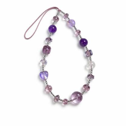 Natural Amethyst Crystal Phone Charm – Taoist Protection Energy Handmade Strap Gift Set