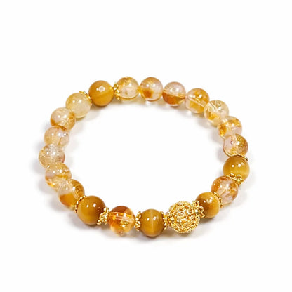 Citrine Wealth Bracelet Gift Set – Feng Shui Lucky Crystal Jewelry for Women Taoist Blessing