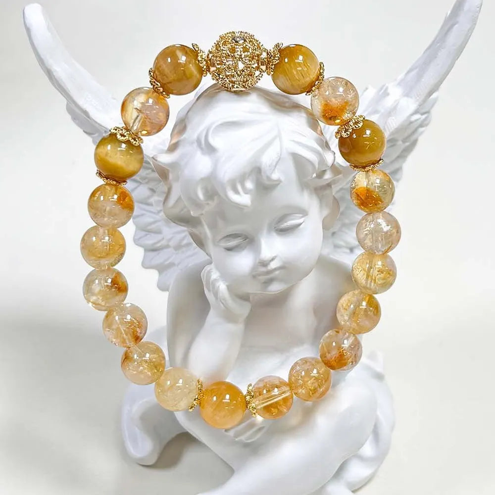 Citrine Wealth Bracelet Gift Set – Feng Shui Lucky Crystal Jewelry for Women Taoist Blessing