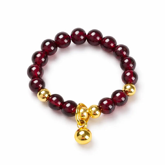 Natural Garnet Energy Ring – Taoist Love Attraction & Protection Crystal Ring Gift Set