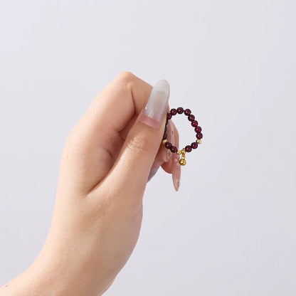 Natural Garnet Energy Ring – Taoist Love Attraction & Protection Crystal Ring Gift Set
