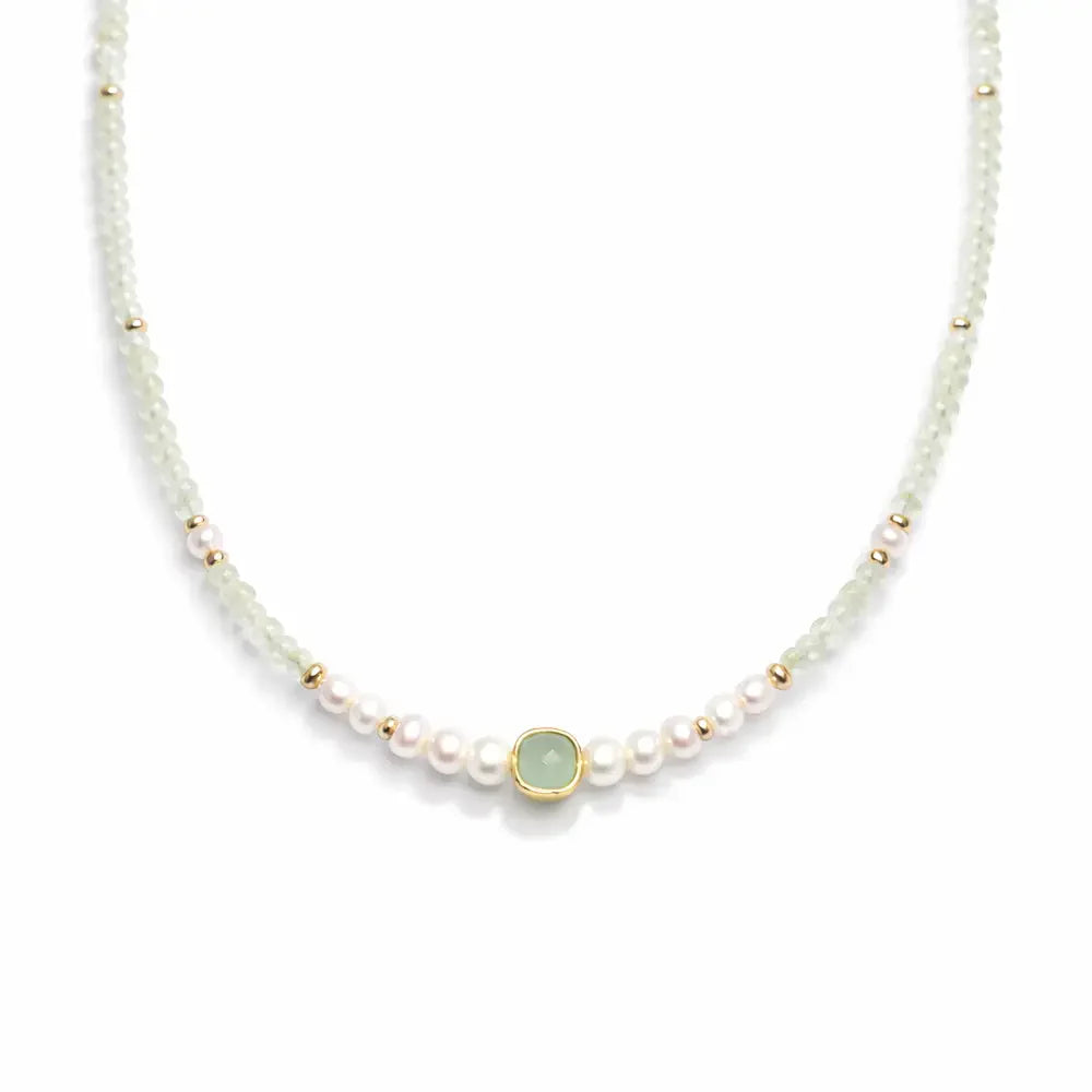 Natural Jade Pearl Necklace – Chinese Style Minimalist Clavicle Chain Taoist Energy Gift Set for Women