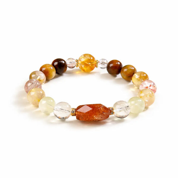Natural Super Seven Crystal Bracelet – Taoist Wealth, Luck & Energy Alignment Bracelet Gift Set