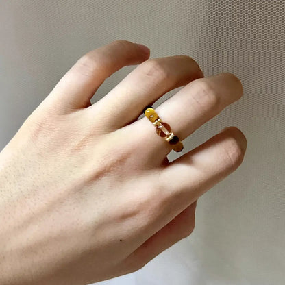 Taoist Golden Fortune Citrine Tiger Eye Wealth Ring Gift Set – Protection Energy Ring