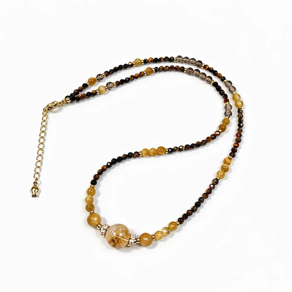 Tiger Eye Energy Necklace – Taoist Wealth, Protection & Balance Crystal Jewelry Gift Set