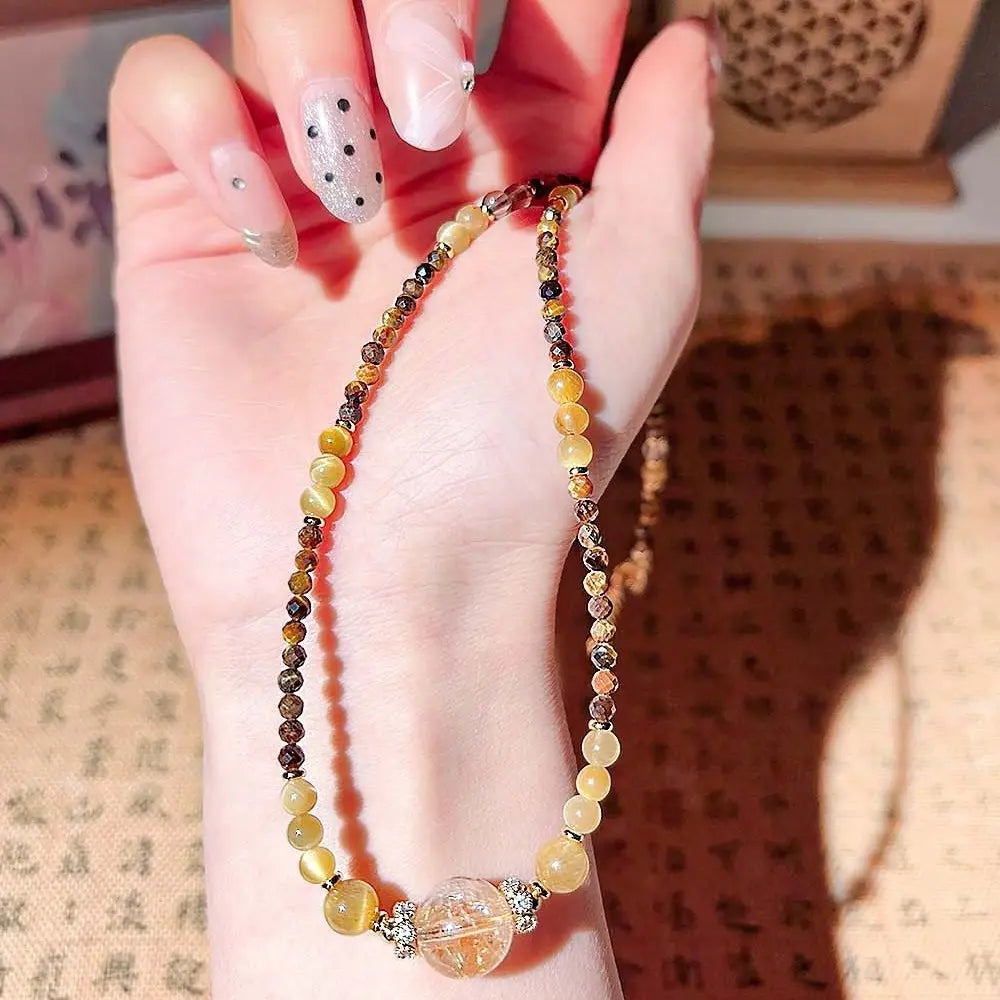 Tiger Eye Energy Necklace – Taoist Wealth, Protection & Balance Crystal Jewelry Gift Set