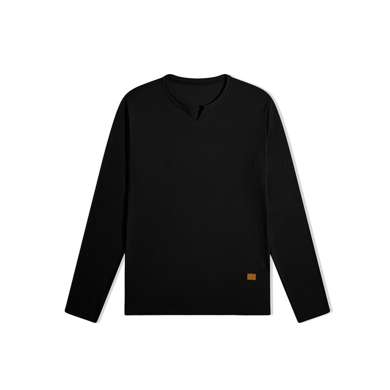 Men's Plain Casual Muscle Shirts for Men Slim Fitted T Shirt V-Neck Longline Ribbed Tees Shirts Long Sleeve Gym Workout Athletic Menswear Tops,Men's clothing for Daily Wear,Fashion Outfits 2025