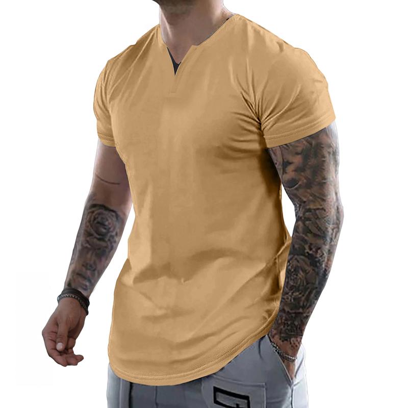 Mens Casual Muscle Slim Fitted T Shirt Short Sleeve V-Neck Soft Tee Shirt,Gym Workout Athletic Menswear Tops,Men's clothing for Daily Wear,Fashion Outfits 2025