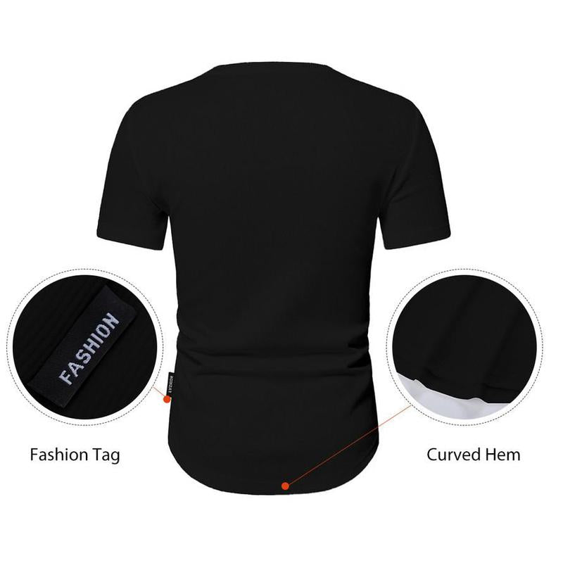 Men's Plain Muscle Slim Fitted Henley Shirts Crewneck Longline T-Shirt Gym Workout Athletic Shirt Tees with Button Menswear Casual Tops,Men's Classic Streetwear Clothing for Daily Wear,Fall Fashion Outfits 2025