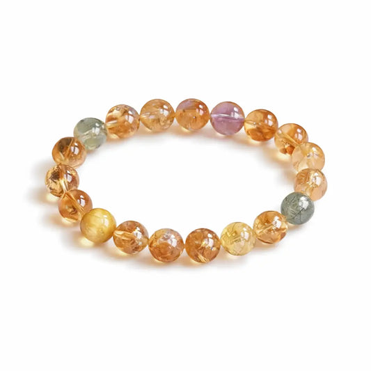 Wealth Attraction Bracelet – Natural Citrine, Rutilated Quartz & Golden Tiger Eye Crystal Gift Set