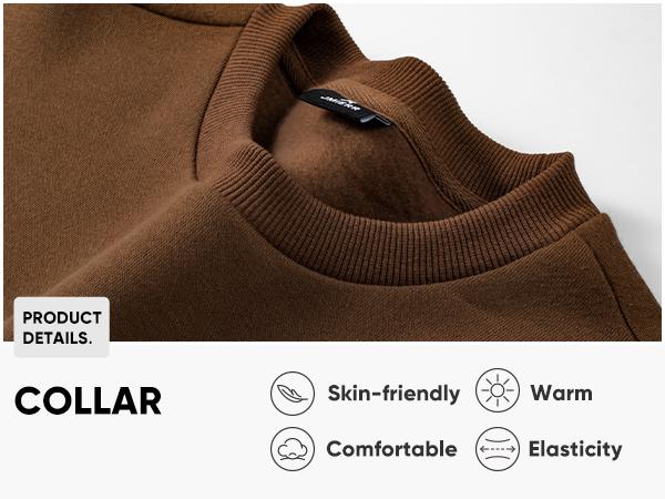 Men's Casual Fleece Long Sleeves Crewneck Sweatshirts Thick Cotton Pullover Sweatshirt for Men