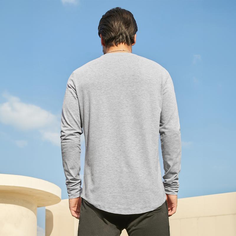 Mens 3 Pack Cotton Hipster Hip Hop Longline Crewneck Sport T-Shirt, Menswear Casual Top for Outdoor Daily Wear