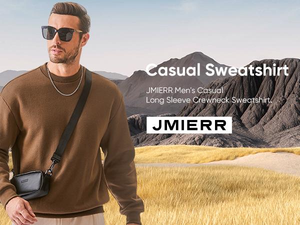 Men's Casual Fleece Long Sleeves Crewneck Sweatshirts Thick Cotton Pullover Sweatshirt for Men