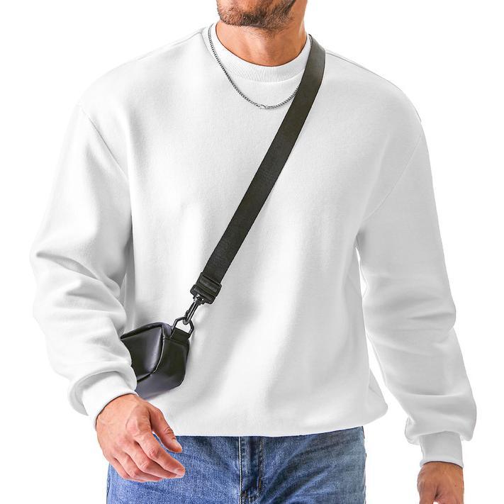 Men's Casual Fleece Long Sleeves Crewneck Sweatshirts Thick Cotton Pullover Sweatshirt for Men