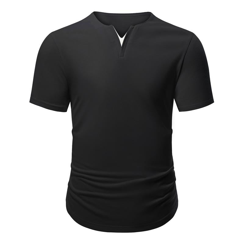 Mens Casual Muscle Slim Fitted T Shirt Short Sleeve V-Neck Soft Tee Shirt,Gym Workout Athletic Menswear Tops,Men's clothing for Daily Wear,Fashion Outfits 2025