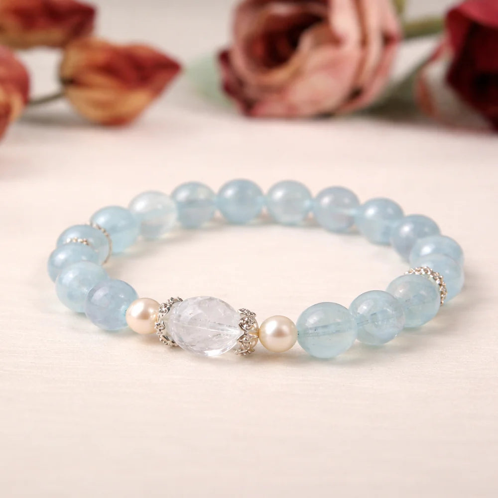 Ocean Serenity Crystal Bracelet Gift Set – Custom Blessing Edition Taoist Energy Jewelry
