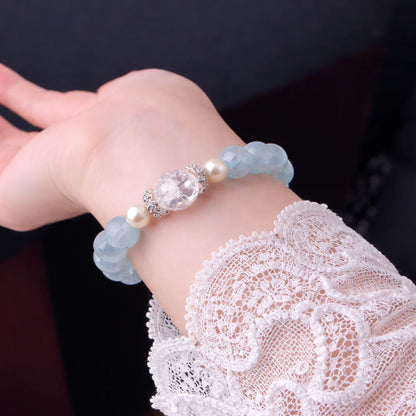 Ocean Serenity Crystal Bracelet Gift Set – Custom Blessing Edition Taoist Energy Jewelry